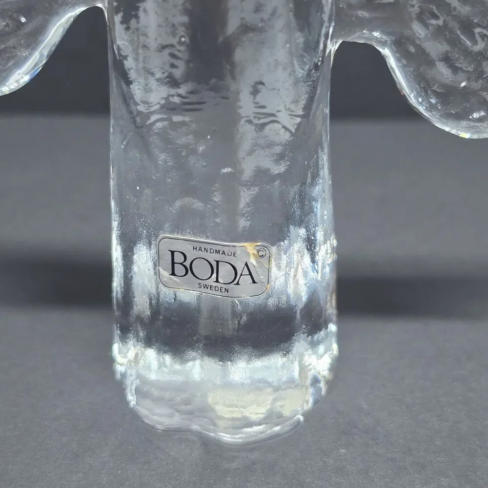 VTG Kosta Boda Swedish Art Glass Textured Angel Figurine By Bertil Vallien 5½